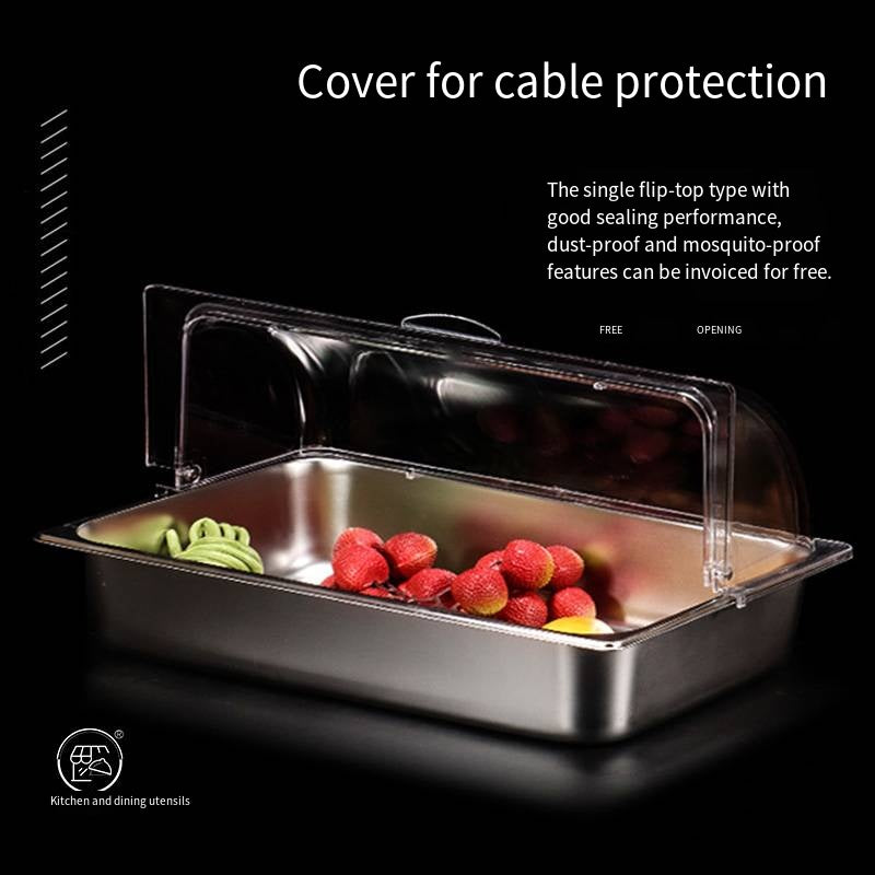 60*40Commercial serving trays with lids made of stainless steel for buffets, cake plates, food and cold dish display plates, rectangular hotel tableware, fruits, pastries, cakes, seafood tasting plates