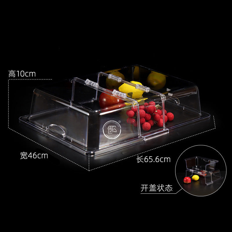 Transparent food cover dust cover rectangular 6545 plastic cake, bread, cooked food and snack tray fresh cover